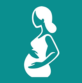 Icon of a pregnant woman holding her stomach